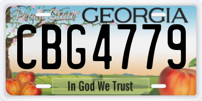 GA license plate CBG4779