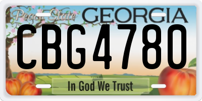GA license plate CBG4780