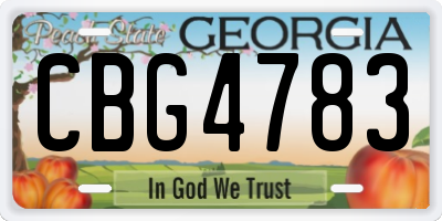 GA license plate CBG4783