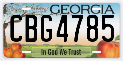 GA license plate CBG4785