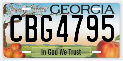 GA license plate CBG4795