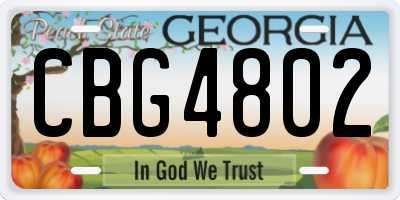 GA license plate CBG4802