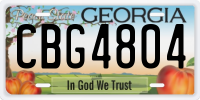 GA license plate CBG4804