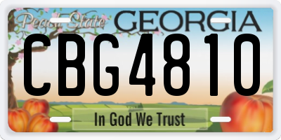 GA license plate CBG4810