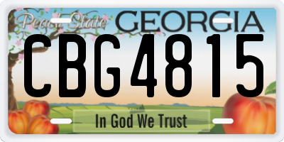 GA license plate CBG4815