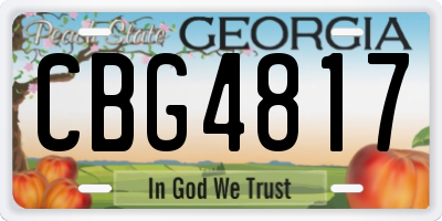 GA license plate CBG4817