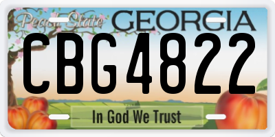 GA license plate CBG4822