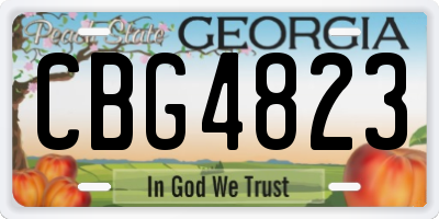 GA license plate CBG4823