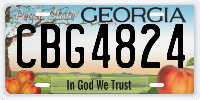 GA license plate CBG4824