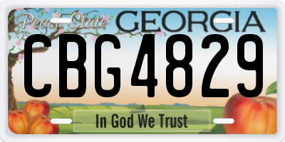 GA license plate CBG4829
