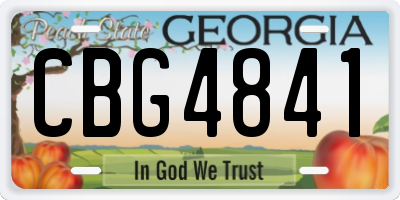 GA license plate CBG4841