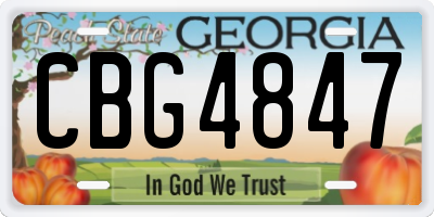 GA license plate CBG4847