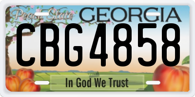 GA license plate CBG4858