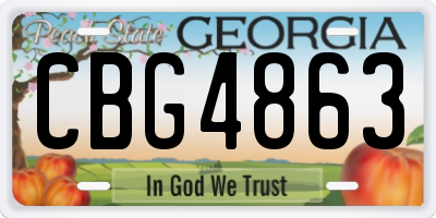 GA license plate CBG4863
