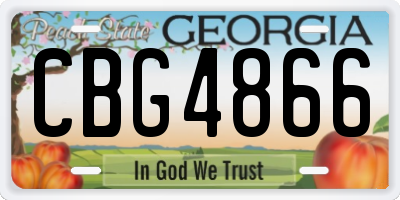 GA license plate CBG4866