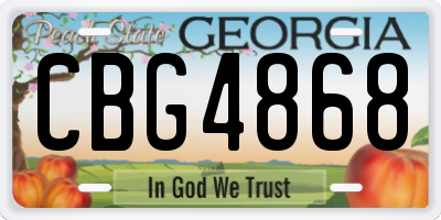GA license plate CBG4868