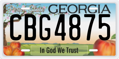 GA license plate CBG4875
