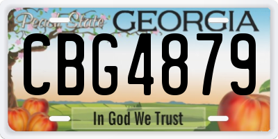 GA license plate CBG4879