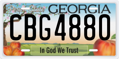 GA license plate CBG4880