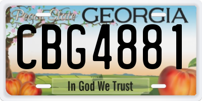 GA license plate CBG4881