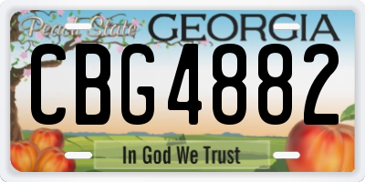 GA license plate CBG4882