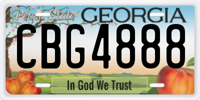 GA license plate CBG4888