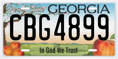 GA license plate CBG4899