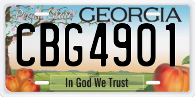 GA license plate CBG4901