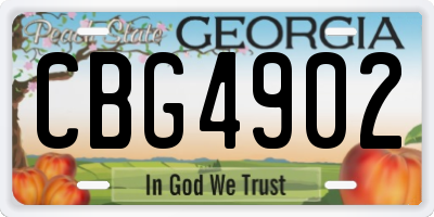 GA license plate CBG4902