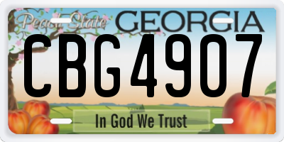 GA license plate CBG4907