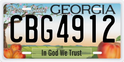 GA license plate CBG4912