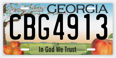 GA license plate CBG4913