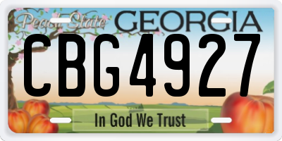GA license plate CBG4927
