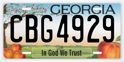 GA license plate CBG4929