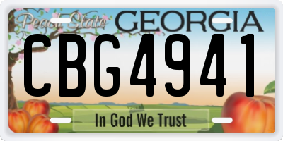 GA license plate CBG4941