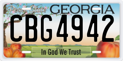 GA license plate CBG4942