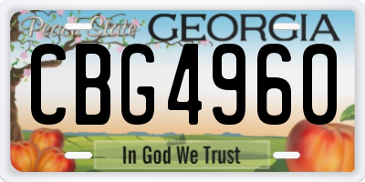 GA license plate CBG4960