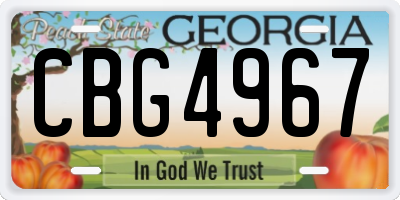 GA license plate CBG4967