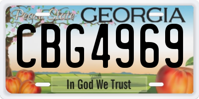 GA license plate CBG4969