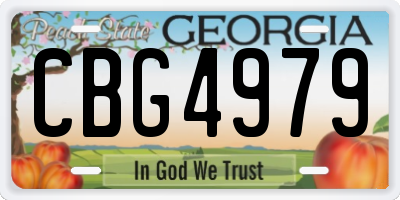 GA license plate CBG4979