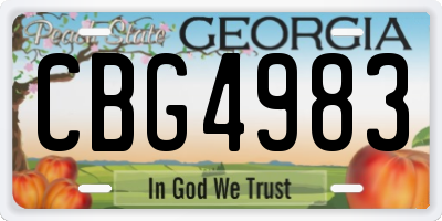 GA license plate CBG4983