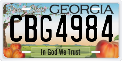 GA license plate CBG4984