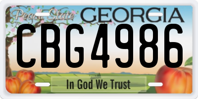 GA license plate CBG4986