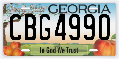 GA license plate CBG4990