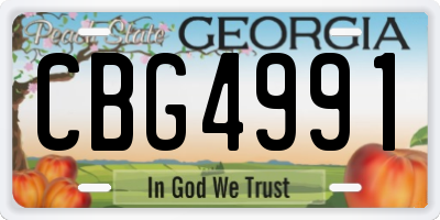GA license plate CBG4991