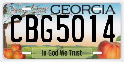 GA license plate CBG5014