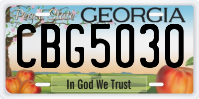 GA license plate CBG5030