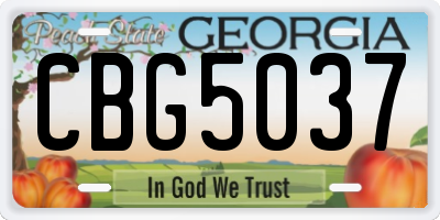 GA license plate CBG5037