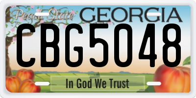 GA license plate CBG5048