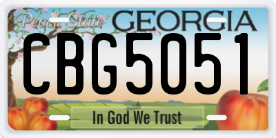 GA license plate CBG5051